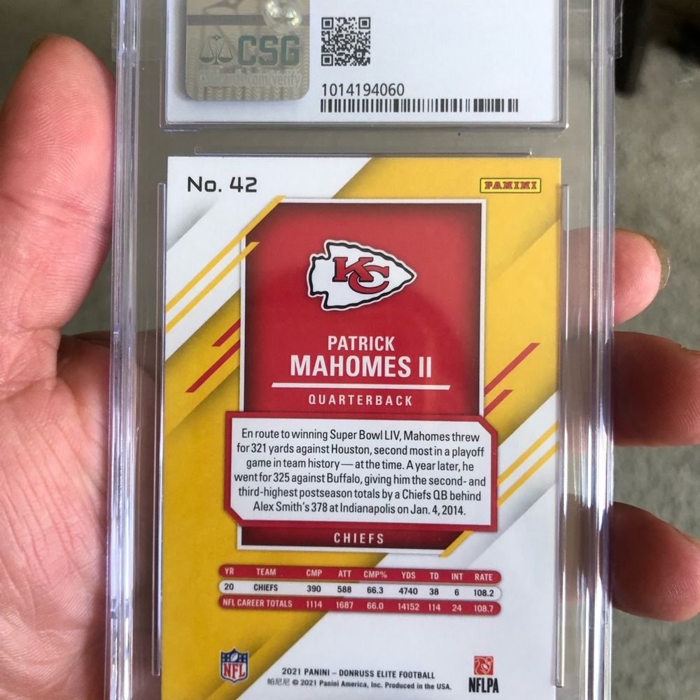Patrick Mahomes mint 8.5 CSG